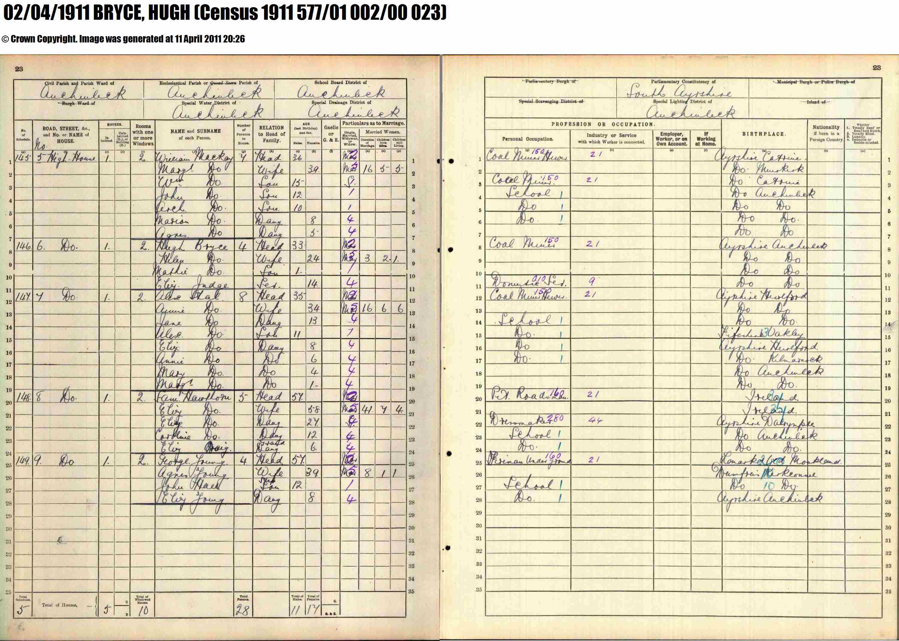 1911 census Bryce (18894 KB) (Click on Picture to View Full Size) picture