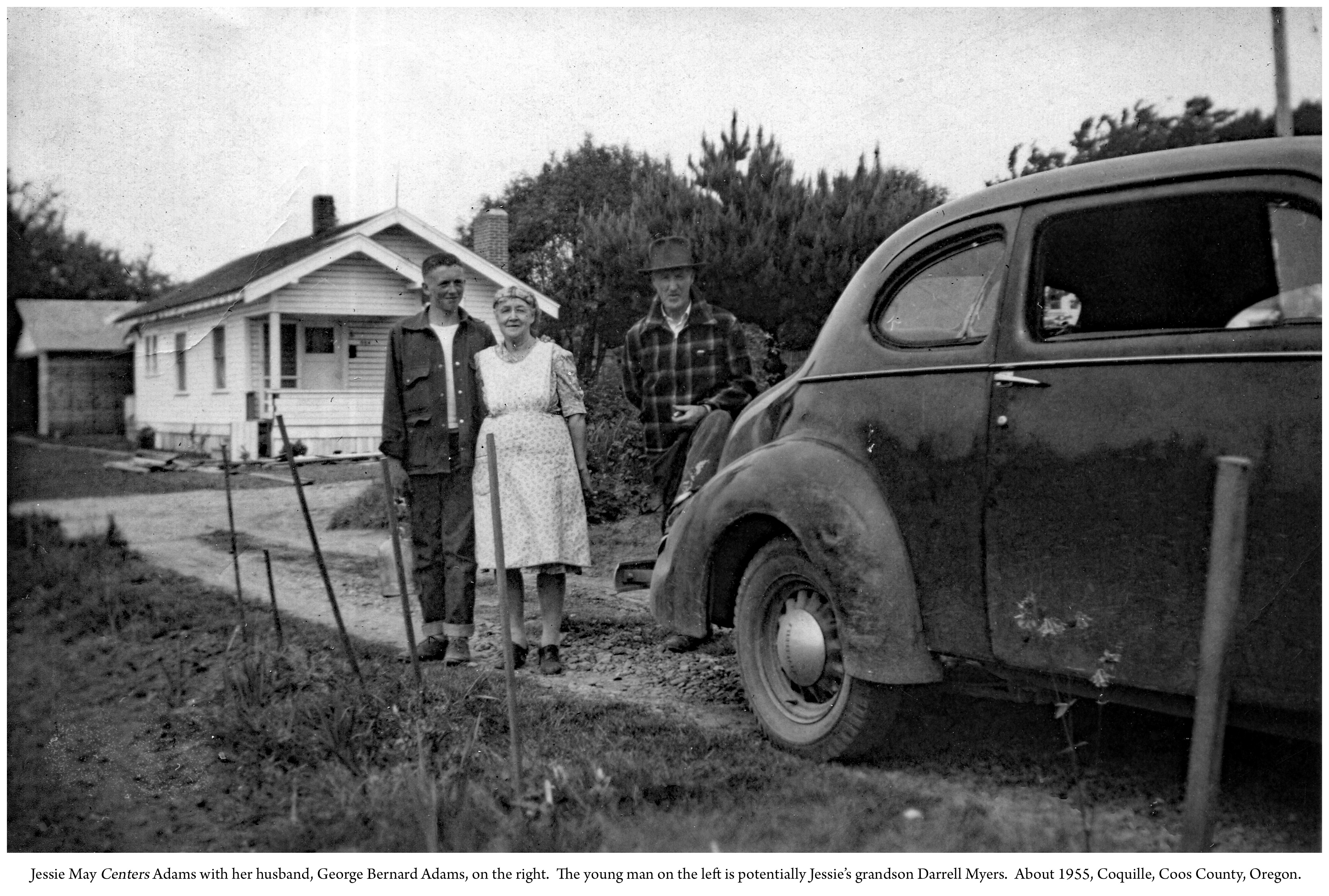 Jessie and George Adams with a young man (possibly Jessie's grandson) (29190 KB) Abt 1955 Photo courtesy of Tina Brannan. (Click on Picture to View Full Size) picture