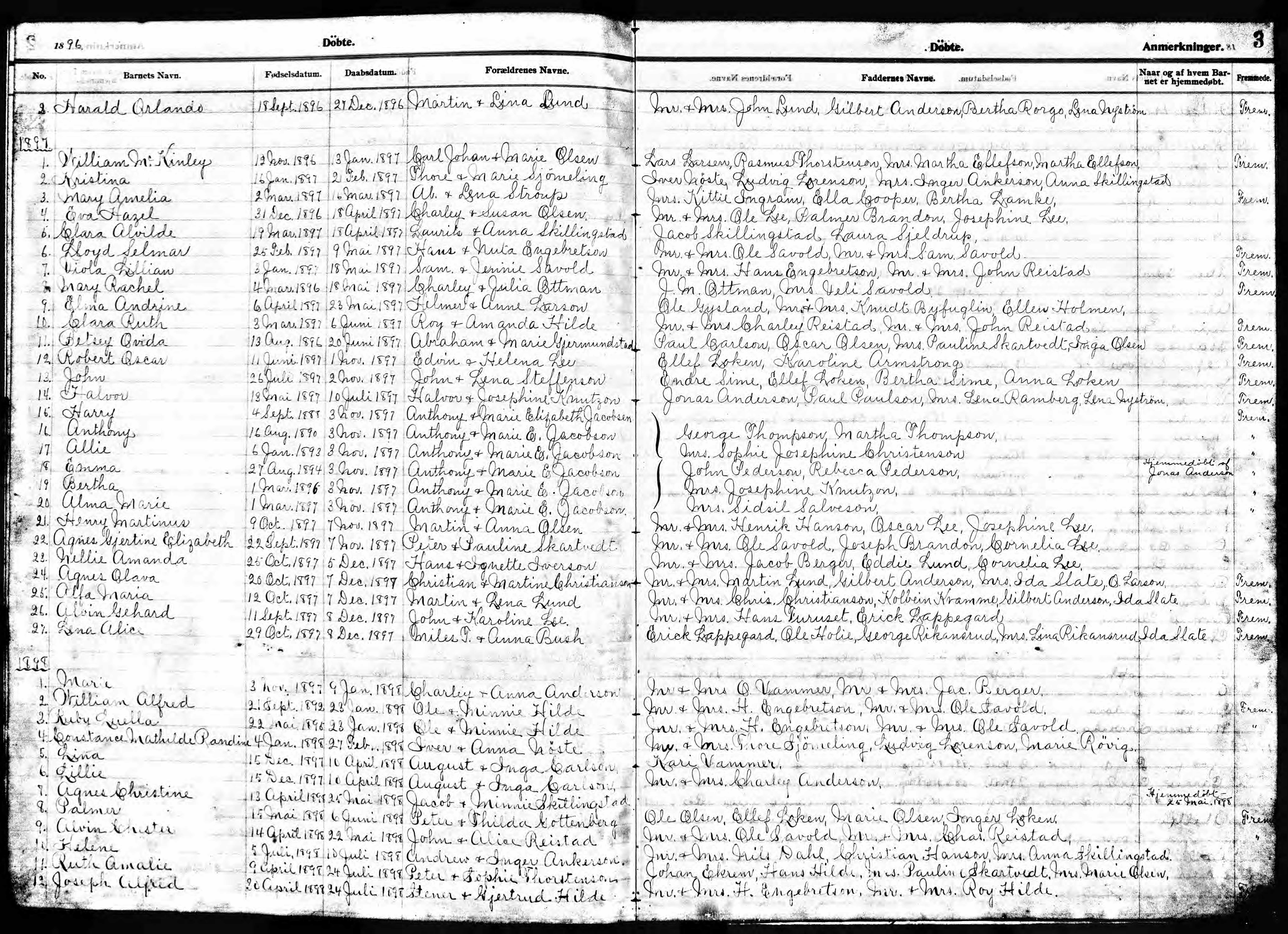 Constance Mathilde Randine Nöste birth and baptismal record (47602 KB) 1898 Birth and baptismal record for Constance Mathilde Randine Nöste in the Kvernes Lutheran Church in Herreid, Campbell County, South Dakota, USA (Click on Picture to View Full Size) picture