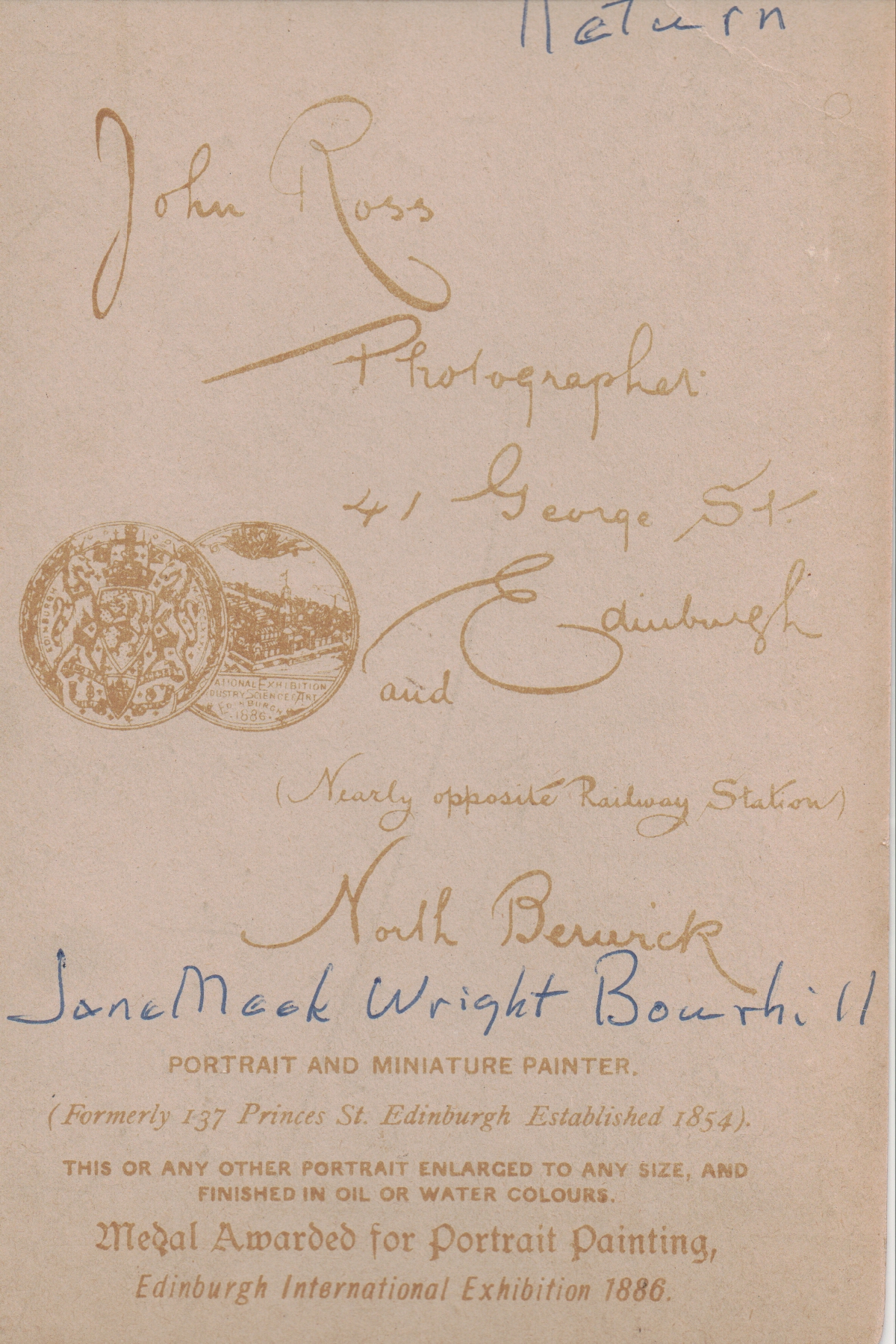 Back side of first photo of Jane Bourhill has handwritten notes identifying her. (6328 KB) (Click on Picture to View Full Size) picture