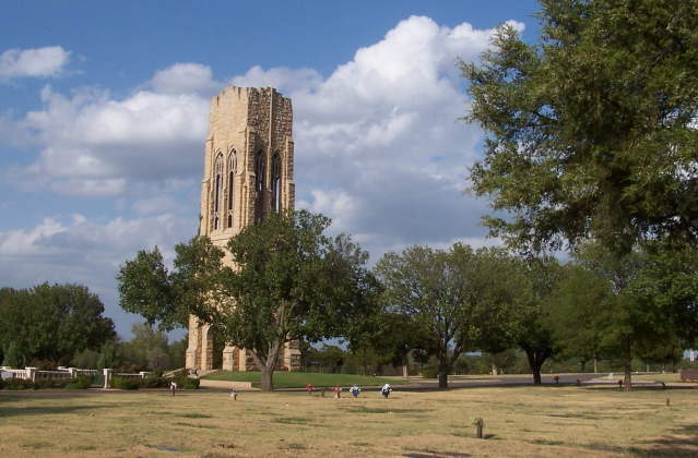 Memorial Park Cemetery in Oklahoma City (1 of 2) (789 KB) 25 August 2012 Photo from FindAGrave; Added by: Mike Casey, 8/27/2012 'Historic bell tower, looking NE from section 21. Taken on 25 August 2012.' (Click on Picture to View Full Size) picture