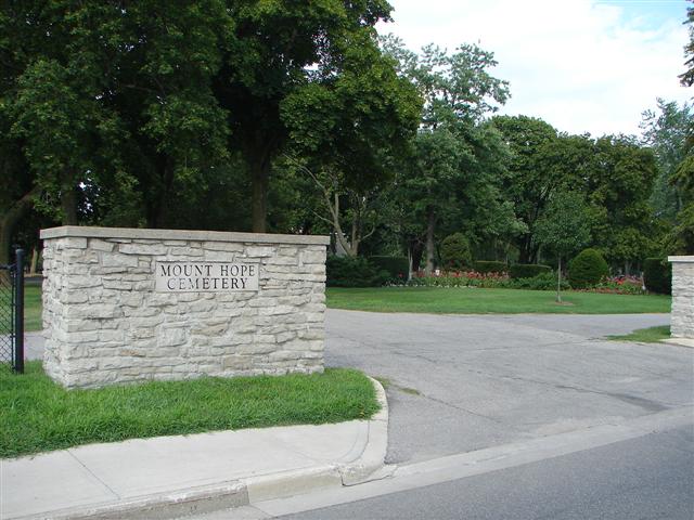 Mount Hope Cemetery in Brantford, Ontario, Canada (900 KB) Photo from FindAGrave; Added by: Scott Buschlen, 8/11/2006 (Click on Picture to View Full Size) picture