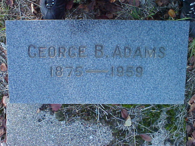 George B. Adams gravestone in Norway Cemetery (900 KB) Photo from FindAGrave; Added by: sue walkemeyer, 10/13/2007 (Click on Picture to View Full Size) picture