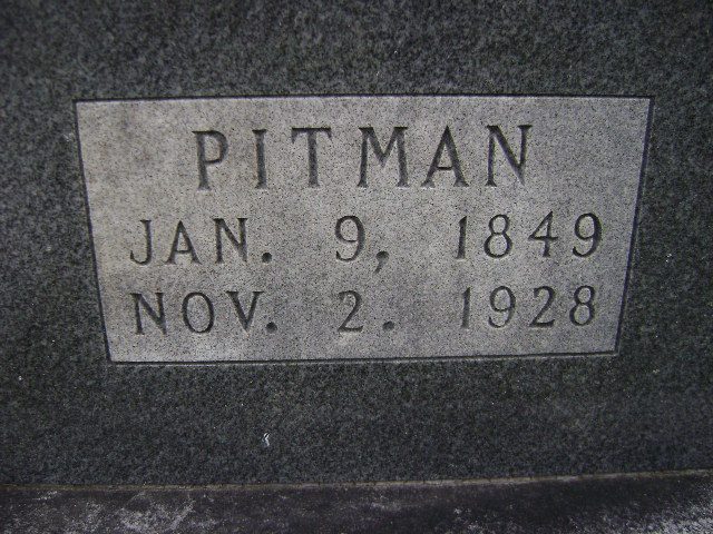 Detail on Pitman Bollinger gravestone in Plesant Hill Cemetery (900 KB) Photo from FindAGrave — Added by: Brent Gillespie, 10/16/2009 (Click on Picture to View Full Size) picture