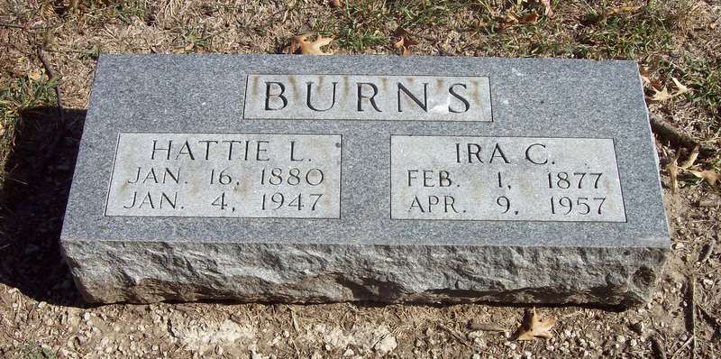 Hattie and Ira Burns gravestone in Iola Cemetery (932 KB) Photo from FindAGrave; Added by: debilyn, 10/18/2011 (Click on Picture to View Full Size) picture
