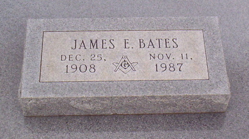 James E. Bates gravestone in Viola Cemetery (411 KB) Photo from FindAGrave; Added by: Barb, 3/29/2008 (Click on Picture to View Full Size) picture