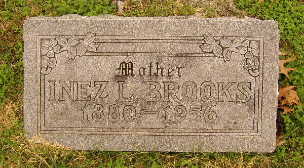 Inez L. Brooks gravestone in Mount Olive Cemetery (583 KB) Photo from FindAGrave; Added by: Janice Dillworth, 11/29/2008 (Click on Picture to View Full Size) picture