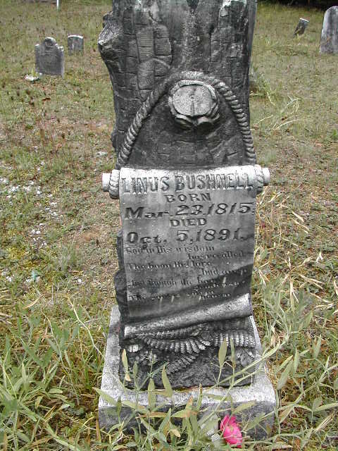Linus Bushnell gravestone in Tenmile Cemetery (900 KB) Photo from FindAGrave; Added by: Ida Baker (inactive), 10/20/2004 (Click on Picture to View Full Size) picture