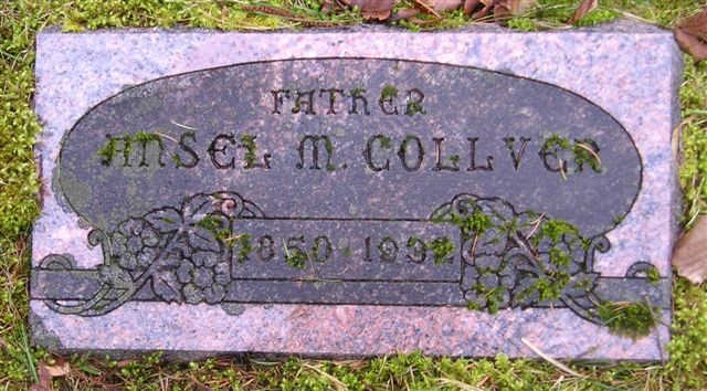 Ansel M. Collver gravestone in Damascus Cemetery (663 KB) Photo from FindAGrave — Added by: Barb Ledbury before April 2009 (no longer attached to memorial) (Click on Picture to View Full Size) picture