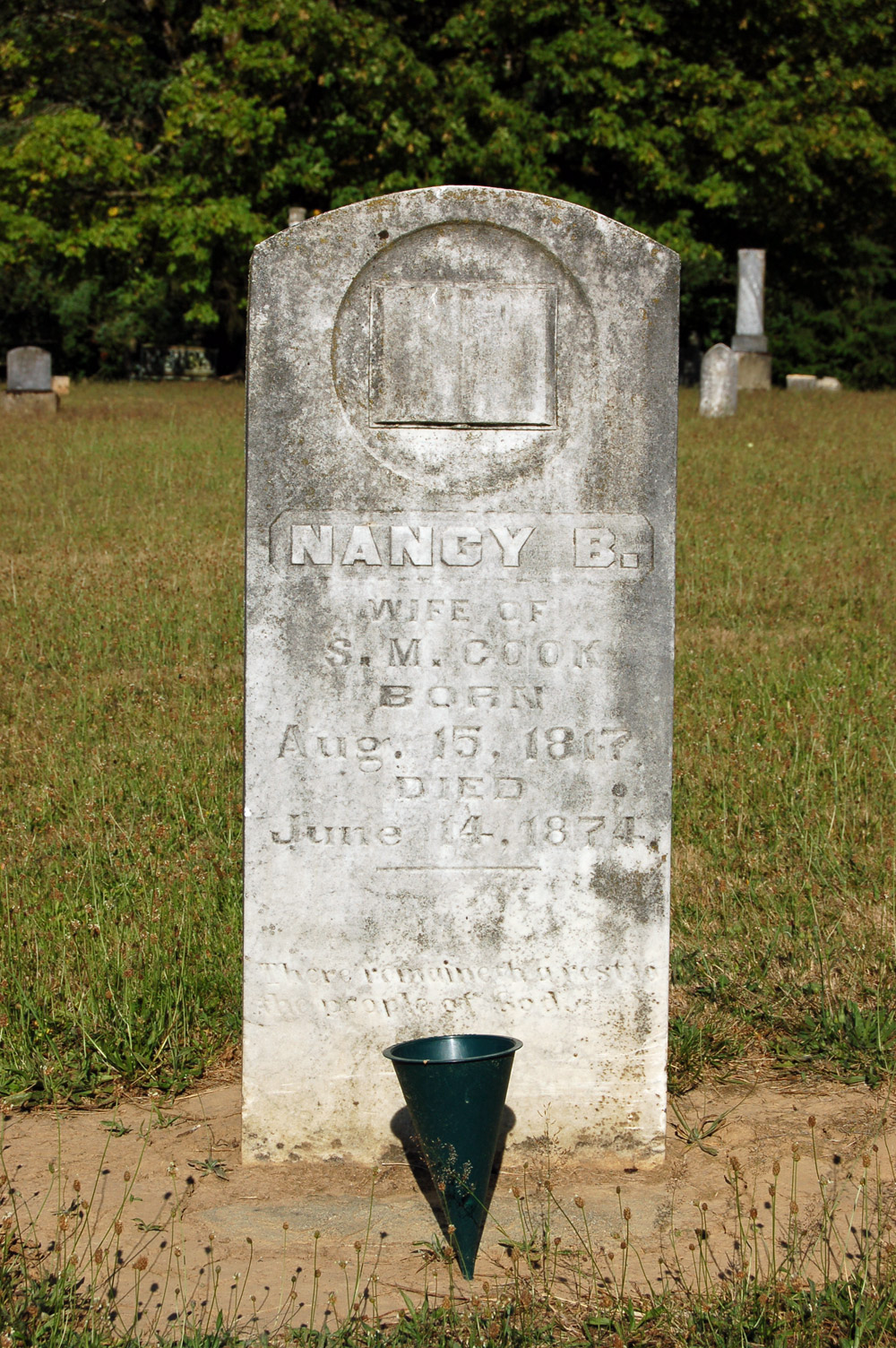 Nancy B. Cook gravestone in Buena Vista Cemetery (4406 KB) 9 July 2007 Photo taken 09 July 2007 by Kirsty M. Haining. (Click on Picture to View Full Size) picture