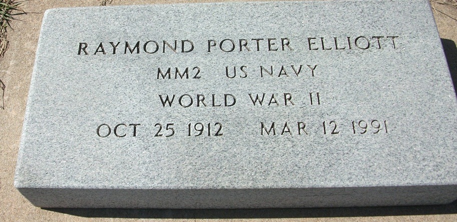 Raymond Porter Elliott military gravestone in Bethany Cemetery (1188 KB) Photo from FindAGrave; Added by: Shirley Hause, 3/13/2012 (Click on Picture to View Full Size) picture