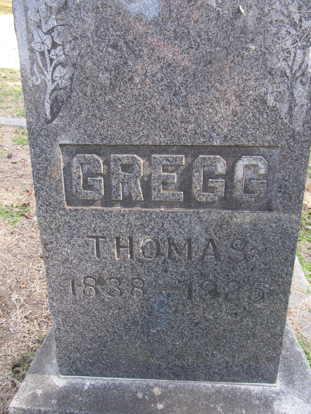 Thomas Gregg gravestone in Myers Cemetery (5625 KB) Photo from FindAGrave; Added by: Jon & Joy, 3/07/2013 (Click on Picture to View Full Size) picture