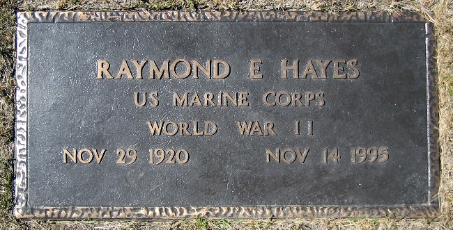 Raymond E. Hayes gravestone in Rest-Haven Memorial Park (632 KB) Photo from FindAGrave; Added by: Marie searching, 8/10/2007 (Click on Picture to View Full Size) picture