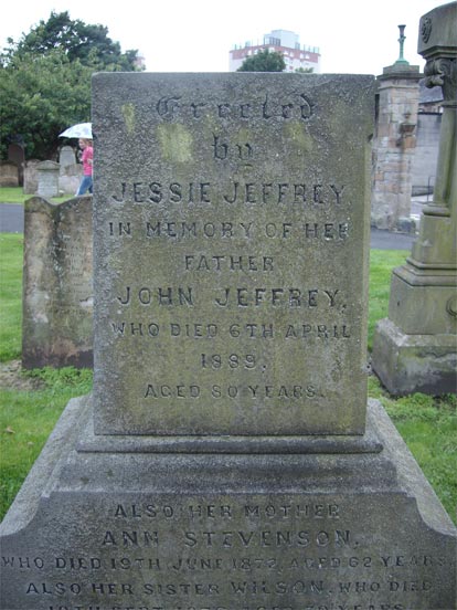 Jessie Jeffrey monument in Irvine Old Parish Churchyard, 2 of 3 (672 KB) http://www.ayrshirepast.com/people/ (Click on Picture to View Full Size) picture