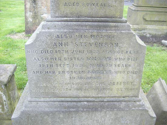 Jessie Jeffrey monument in Irvine Old Parish Churchyard, 3 of 3 (669 KB) http://www.ayrshirepast.com/people/ (Click on Picture to View Full Size) picture