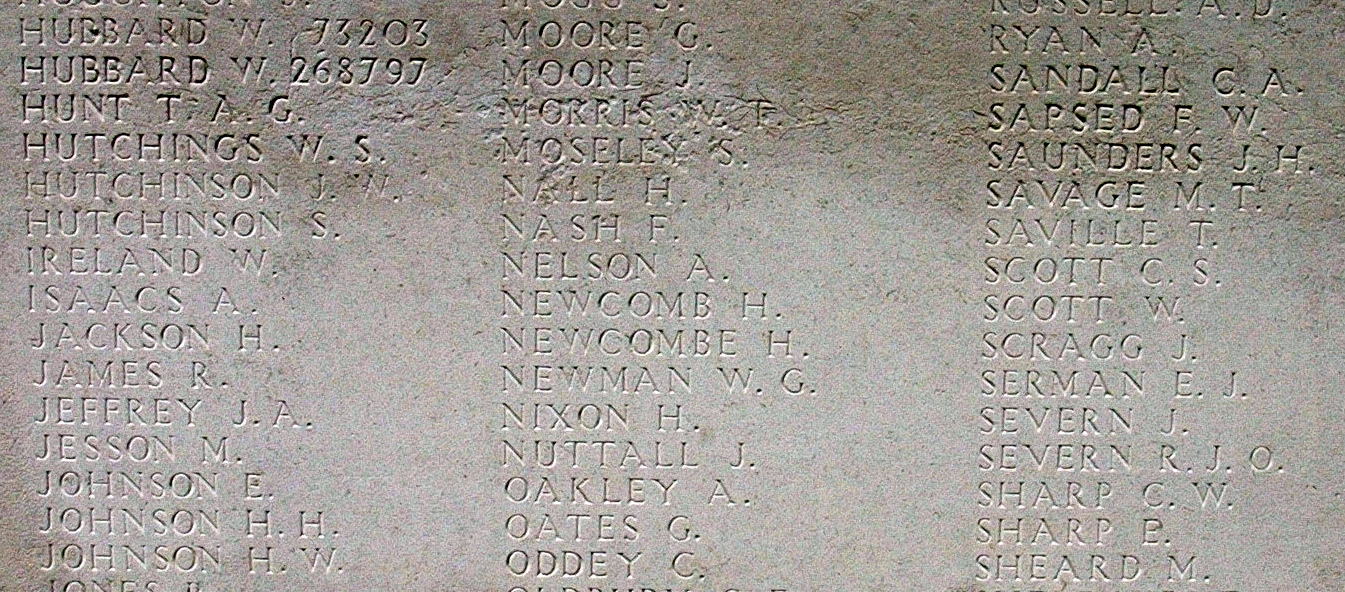 J.A. Jeffrey inscribed on a panel at the Tyne Cot Memorial (2334 KB) Photo from FindAGrave; Added by: Misty & Company, 12/03/2012 (Click on Picture to View Full Size) picture