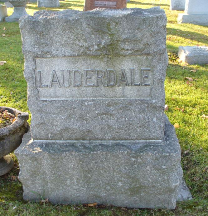Lauderdale family monument in Elmlawn Cemetery (1356 KB) Photo from FindAGrave; Added by Phyllis Meyer on 16 Jan 2011 (Click on Picture to View Full Size) picture
