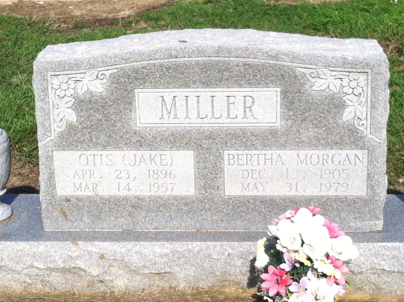 Otis and Bertha Miller gravestone in Corning Cemetery (3675 KB) Photo from FindAGrave; Added by: Rhyhey, 5/25/2013 (Click on Picture to View Full Size) picture