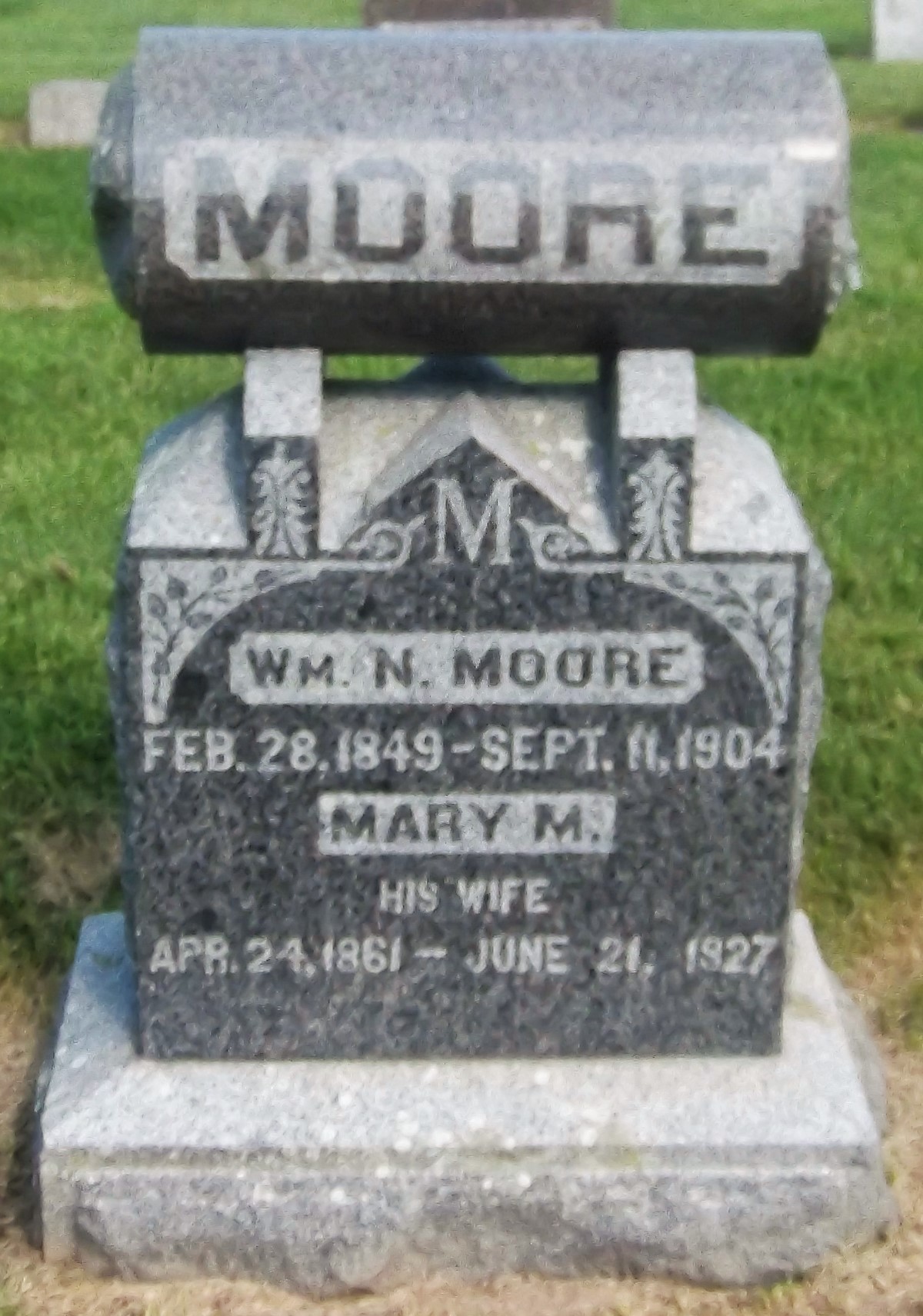 William and Mary Moore gravestone in Strawberry Point Cemetery (6015 KB) Photo from FindAGrave; Added by Clarence Priest on 20 Aug 2016 (Click on Picture to View Full Size) picture