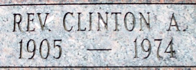 Detail from Rev. Clinton McDowell gravestone (including erroneous death year) (433 KB) Photo from FindAGrave; Added by: Lady In Black, 5/14/2009 (Click on Picture to View Full Size) picture