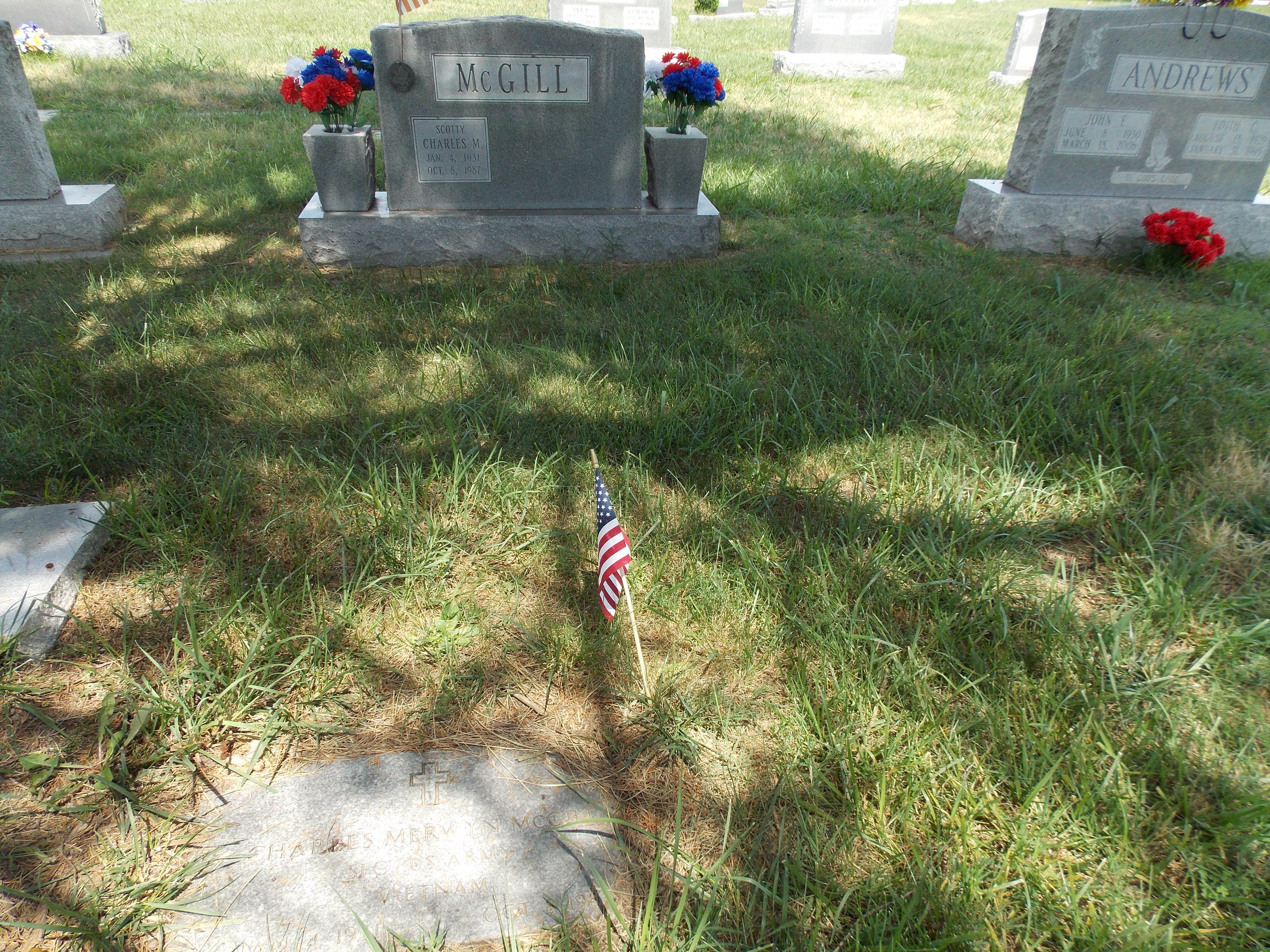 View of both gravestones for Scotty McGill in Sunset Memorial Park (46656 KB) Photo from FindAGrave; Added by: Daisy Taylor, 7/01/2016 (Click on Picture to View Full Size) picture