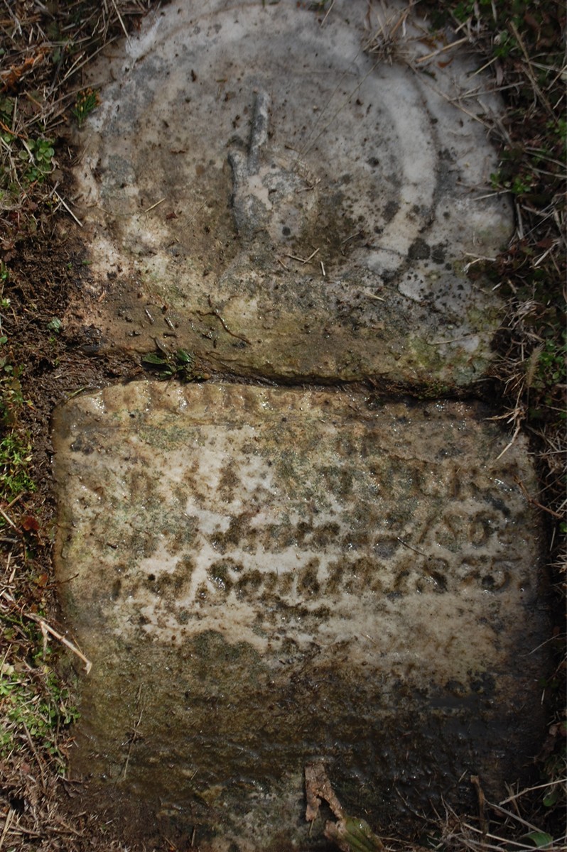 George B. Myers gravestone in Myers Cemetery (2812 KB) Photo from FindAGrave; Added by: Jon & Joy, 3/04/2013 'Extremely eroded and broken across the first name 'George.' Dates are somewhat legible.' (Click on Picture to View Full Size) picture
