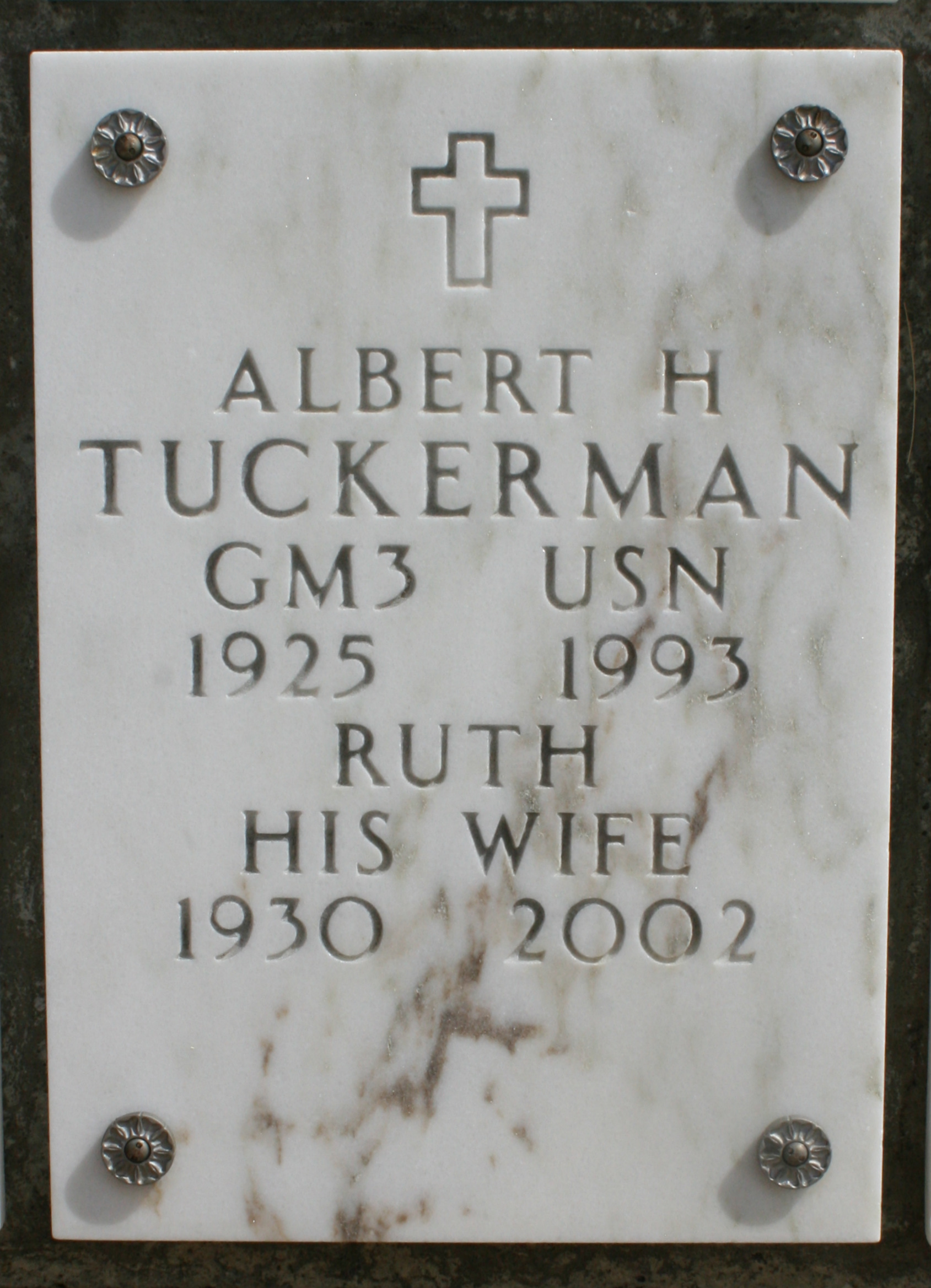 Albert and Ruth Tuckerman stone in Fort Rosecrans National Cemetery (11570 KB) Photo from FindAGrave; Added by Rosemary Holly Skelley on 16 Oct 2017 (Click on Picture to View Full Size) picture