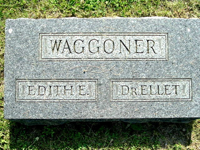 Ellet and Edith Waggoner gravestone in New Burlington Cemetery (900 KB) June 2006 Photo from US GenWeb Archives; contributed by David & Robin Ellis (http://www.usgwarchives.net/mi/calhoun/photos/tombstones/newburlington/waggoner5341ph.jpg) (Click on Picture to View Full Size) picture