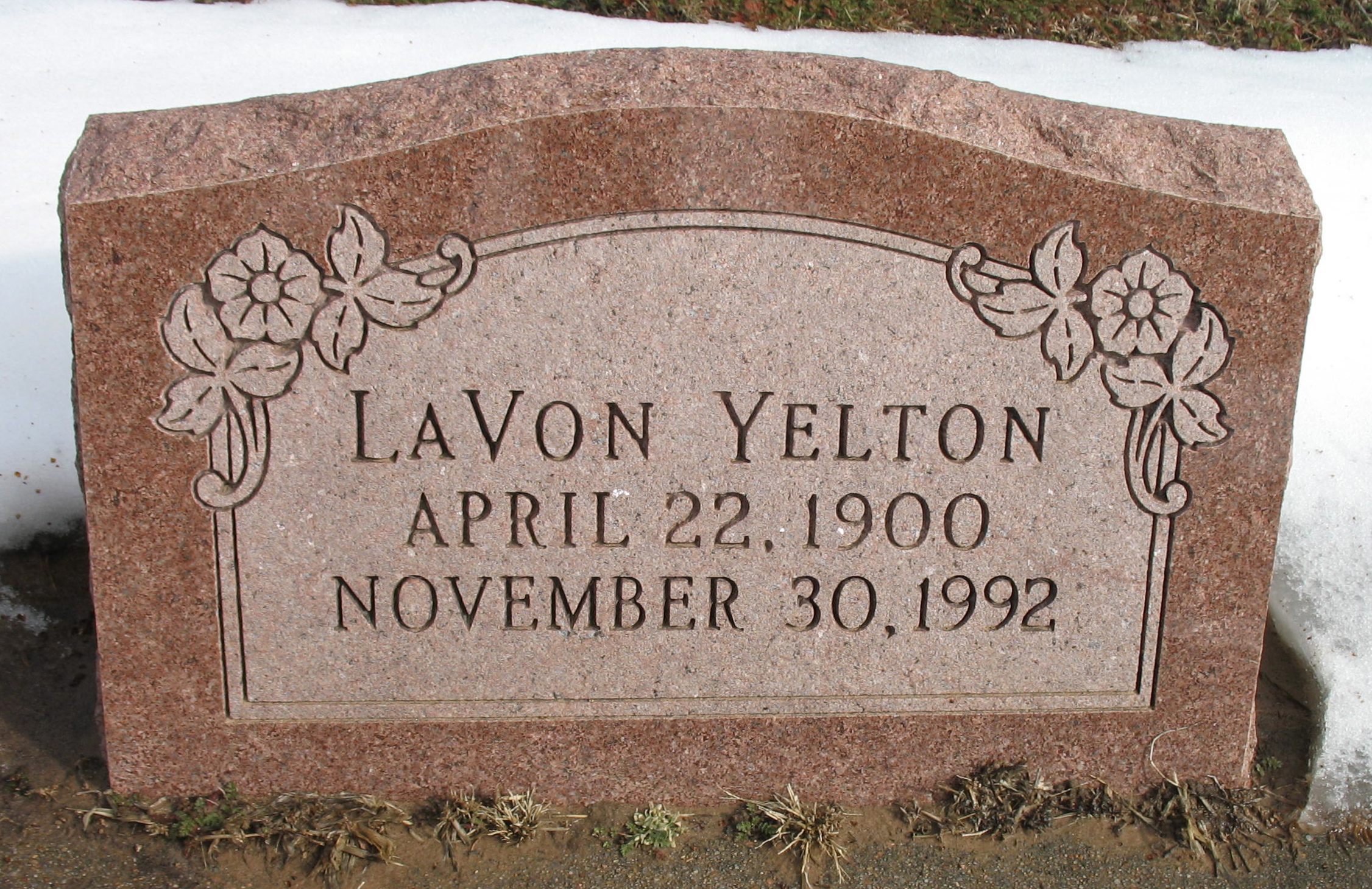 LaVon Yelton gravestone in Enid Cemetery (9632 KB) Photo from FindAGrave; Added by: David Schram, 2/16/2012 (Click on Picture to View Full Size) picture
