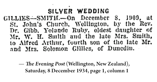Silver Wedding Announcement for Alfred and Yolande (462 KB) 8 December 1934 (Click on Picture to View Full Size) picture