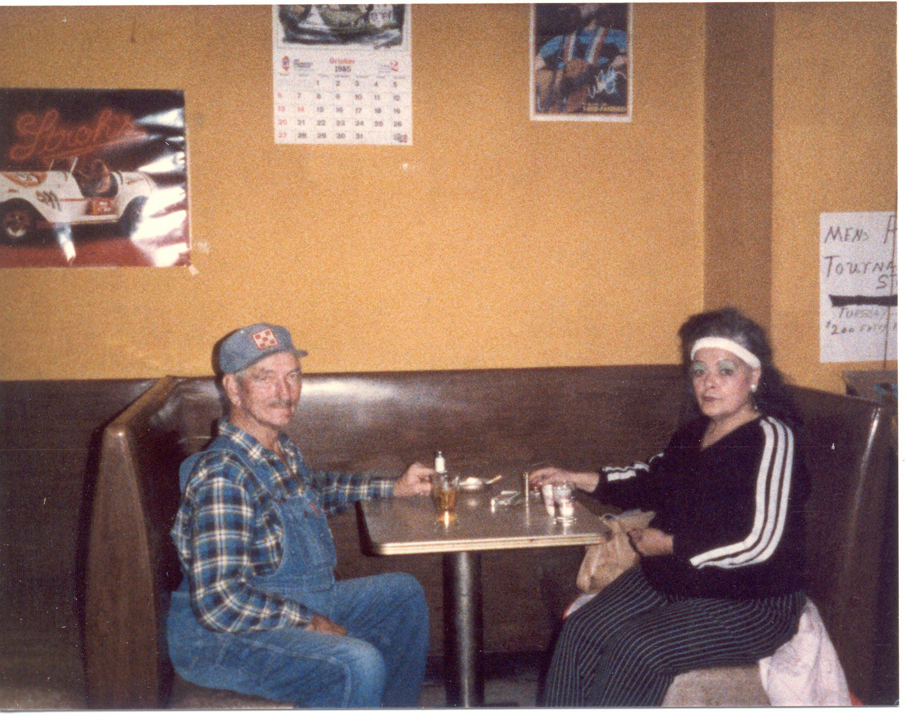 Howard and Juanita at the Union Tavern in Oskaloosa (7488 KB) Abt November 1985 Photo from FindAGrave; Added by Added by Cindy Lovell & Steve Hols on 1 Jan 2018 'With Howard at the Union tavern in Oskaloosa about Nov -Dec. 1985' (Click on Picture to View Full Size) picture