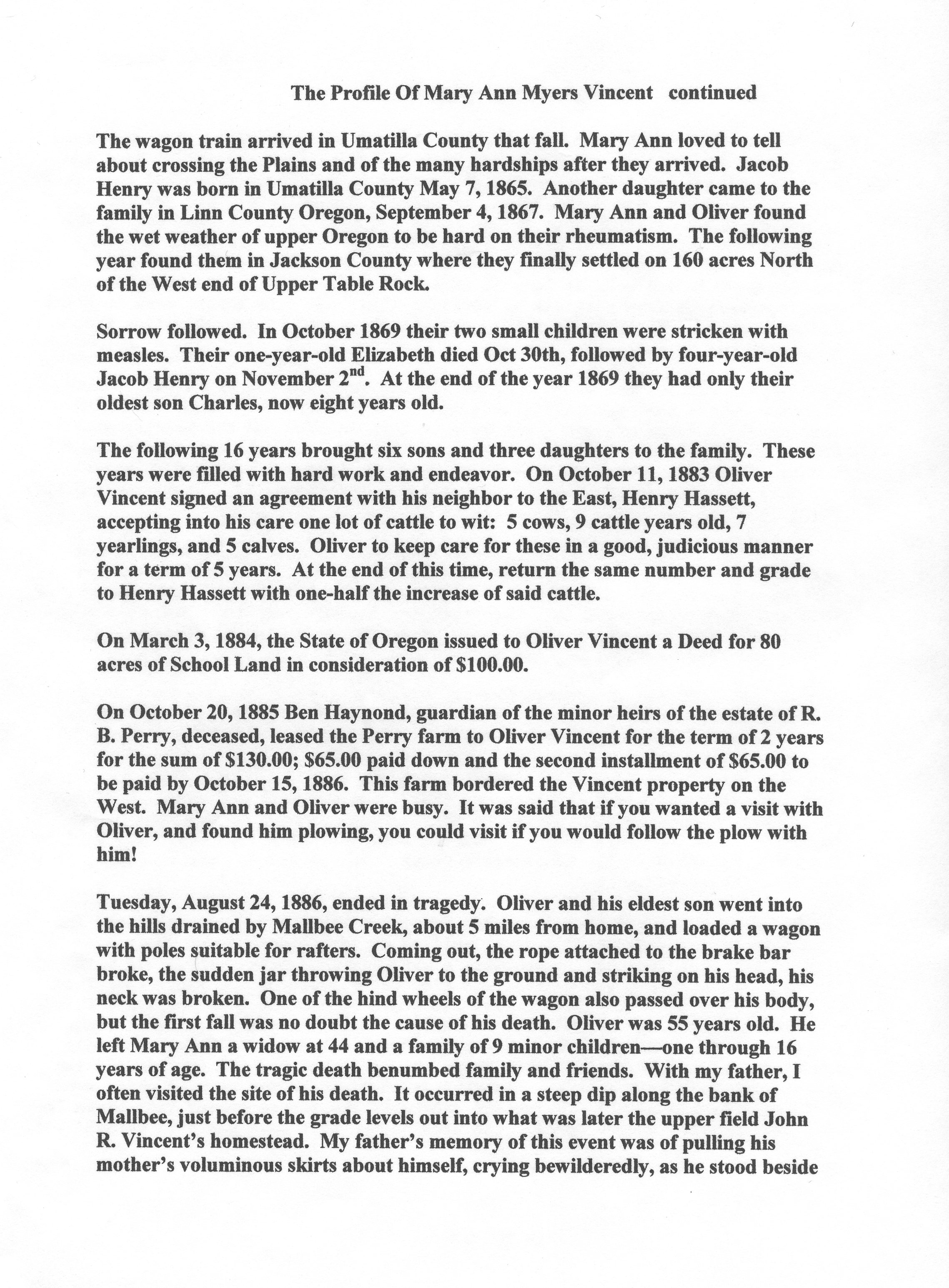 Profile of Mary Ann (Myers) Vincent by Jimmy C. Vincent — p2 of 3 (20628 KB) BeckandMyersTrees originally shared this on 16 Aug 2013 (Click on Picture to View Full Size) picture