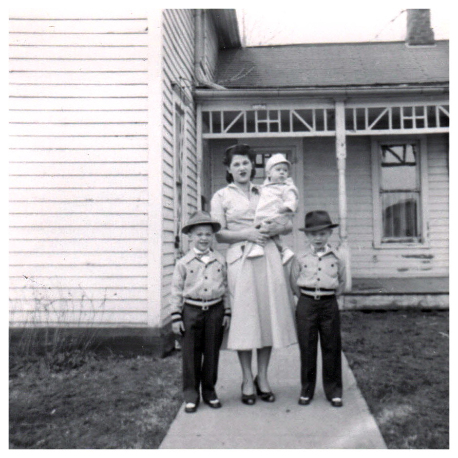 Jennie White with her three sons (2588 KB) Abt 1953 Photo originally submitted by whiteaustintx to the Sorenson Family Tree on 28 April 2012; slightly edited for better contrast by KMH. (Click on Picture to View Full Size) picture