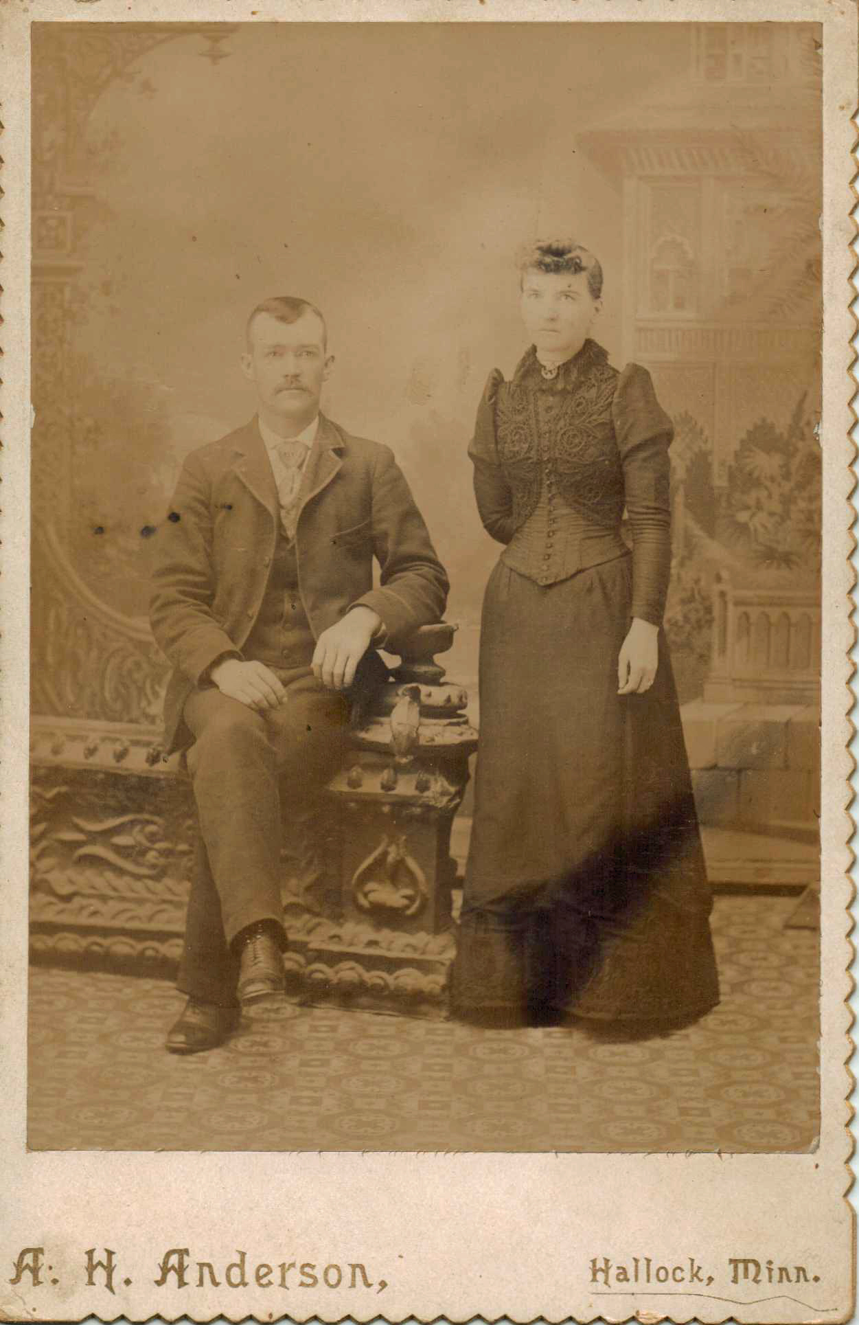 Thomas Davidson Winter and his wife, Christina McFarlane, in Hallock, Minnesota (7086 KB) Christina McFarlane. kjdomm originally shared this to Domm Family Tree 24 Apr 2010 Portrait / Family Photo. (original filename 'Christina McFarlane.jpg'; picture cropped and slightly enhanced by KMH) (Click on Picture to View Full Size) picture